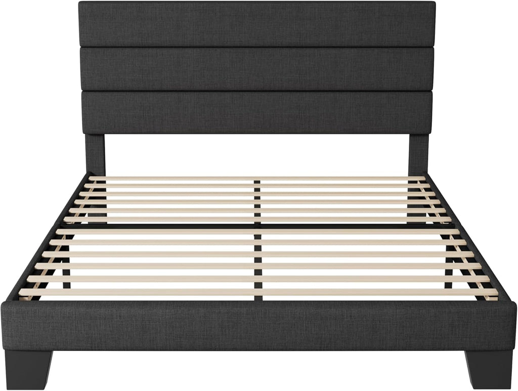 14 pulgadas Plataforma de metal Twin Bed Frame, base de colchón Bed Base, soporte de listones de acero resistente, no se necesita somier, negro