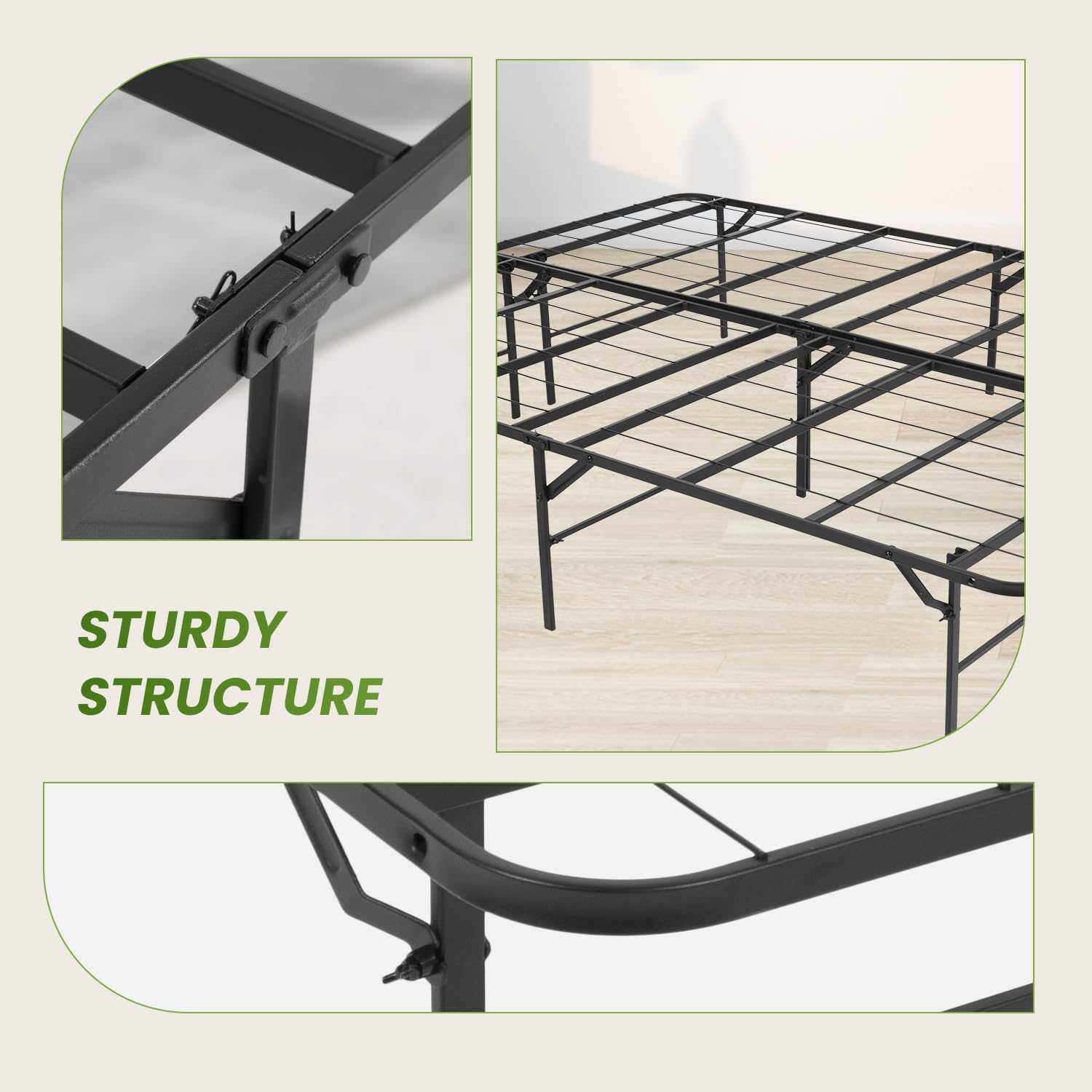 con 4 cajones de almacenamiento y cabecero, botón cosido cuadrado con mechones, base de colchón con soporte de listones de madera, no se necesita somier, gris claro